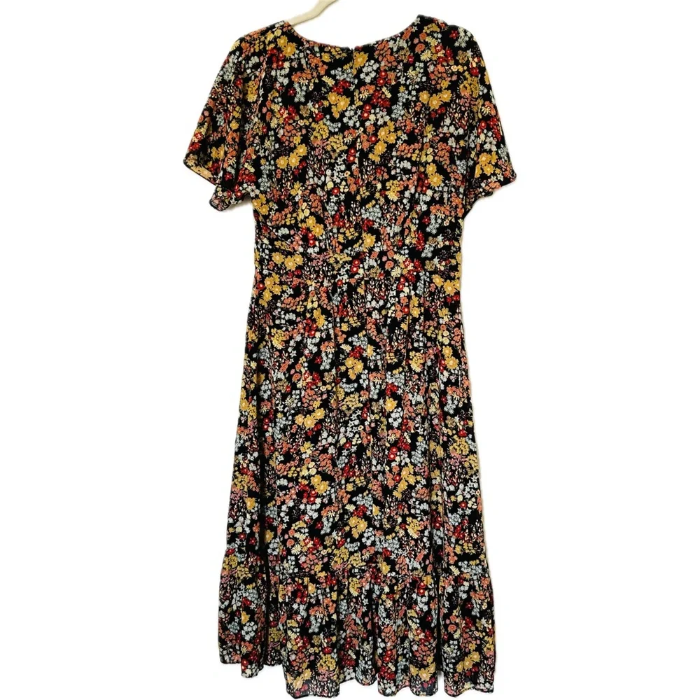 Madewell Black Floral Maxi Dress Size 6